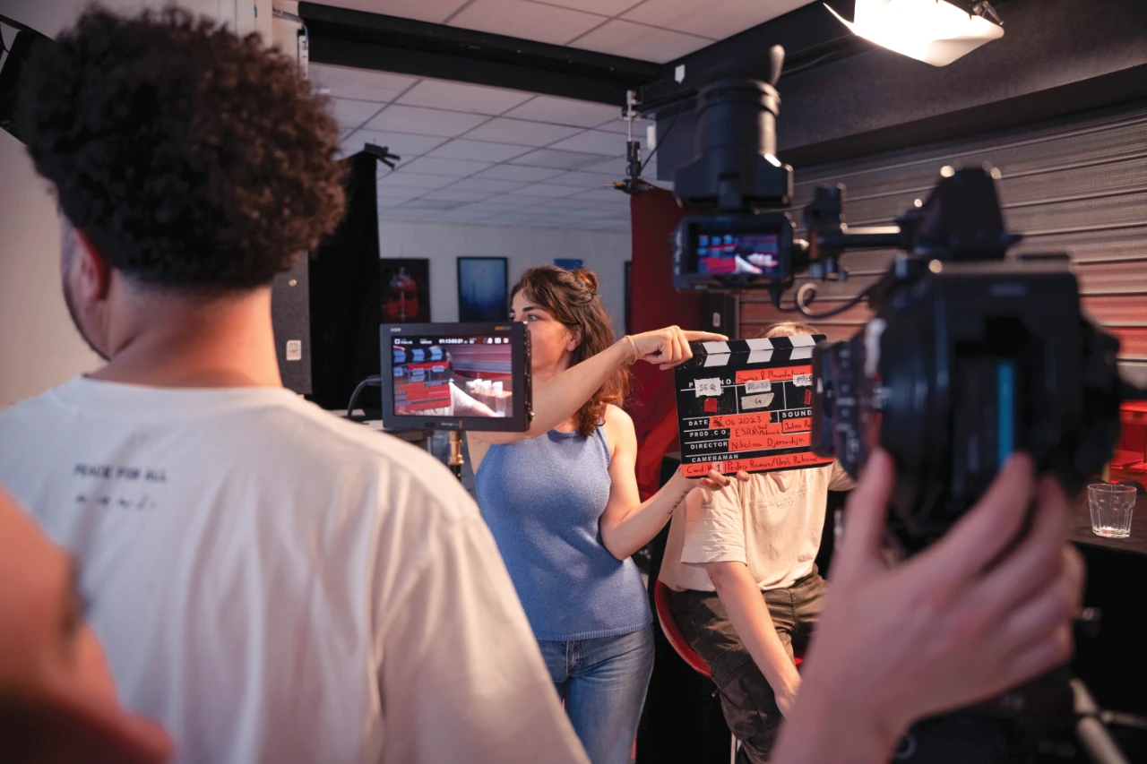 Photo student filming ESRA international Bachelor filmmaking programs