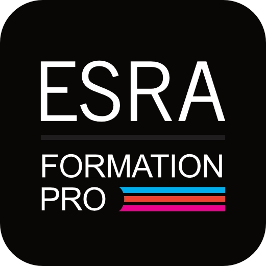 LOGO ESRA FORMATION PRO 2026 Logo école de cinéma ESRA PROFESSIONNEL